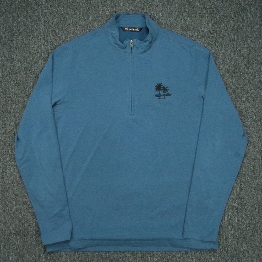Travis Mathew Pullover Mens Large Blue Quarter Zip Performance Stretch Golf